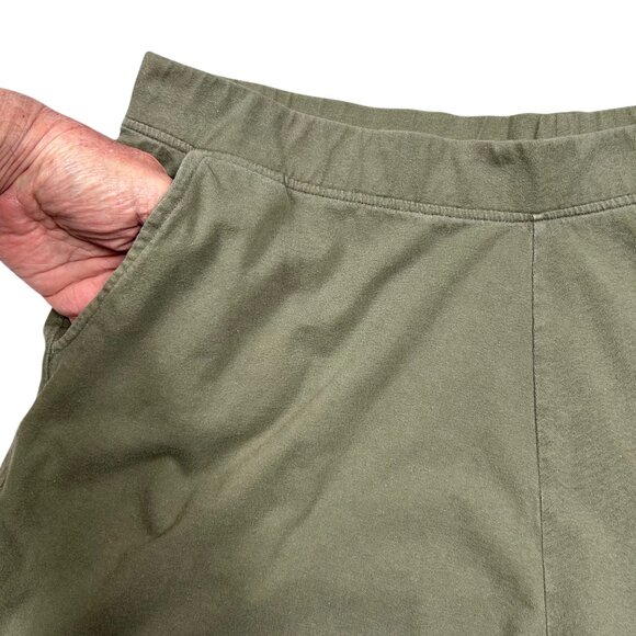 Basic Editions Women's Olive Green 100% Cotton Shorts Plus Size 1X - Picture 3 of 6